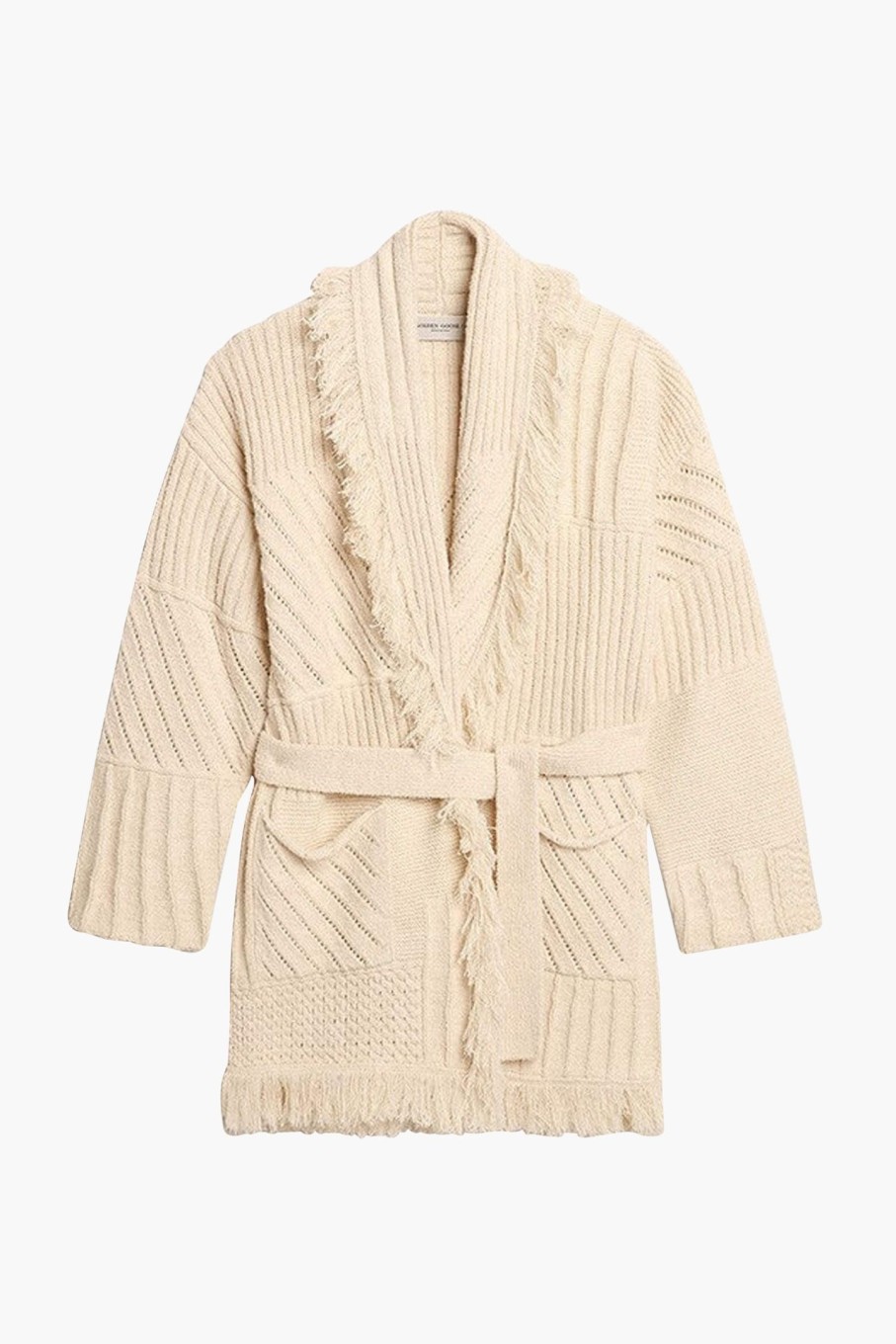 Clothing GOLDEN GOOSE | Journey W'S Knit Belted Cardigan Papyrus -  DESAINROKH